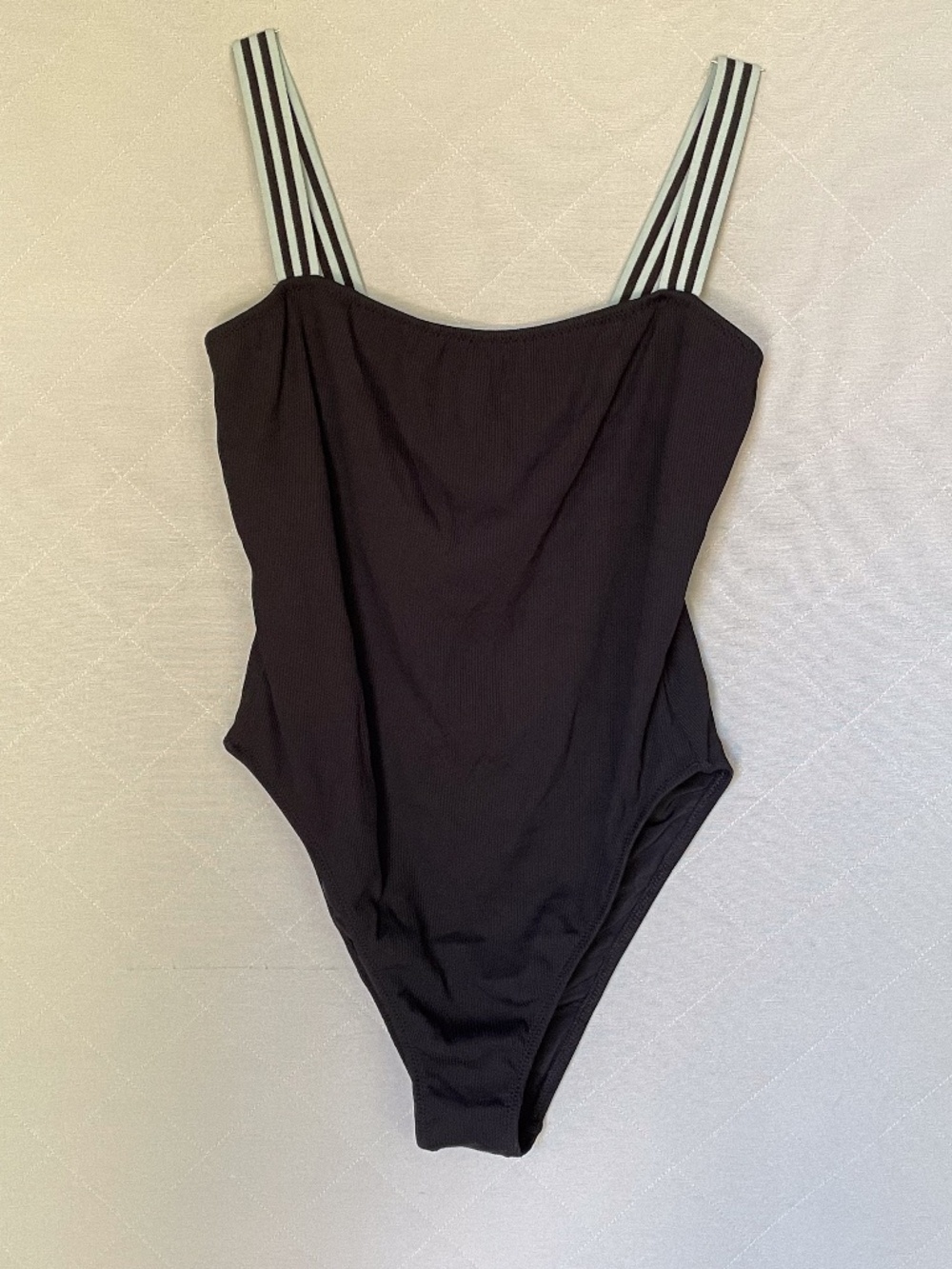 Solid + Striped Riley Swimsuit - NWT - Large - Ribbed Black